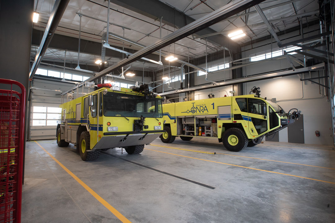 CNRA ARFF Fire Station interior bay 