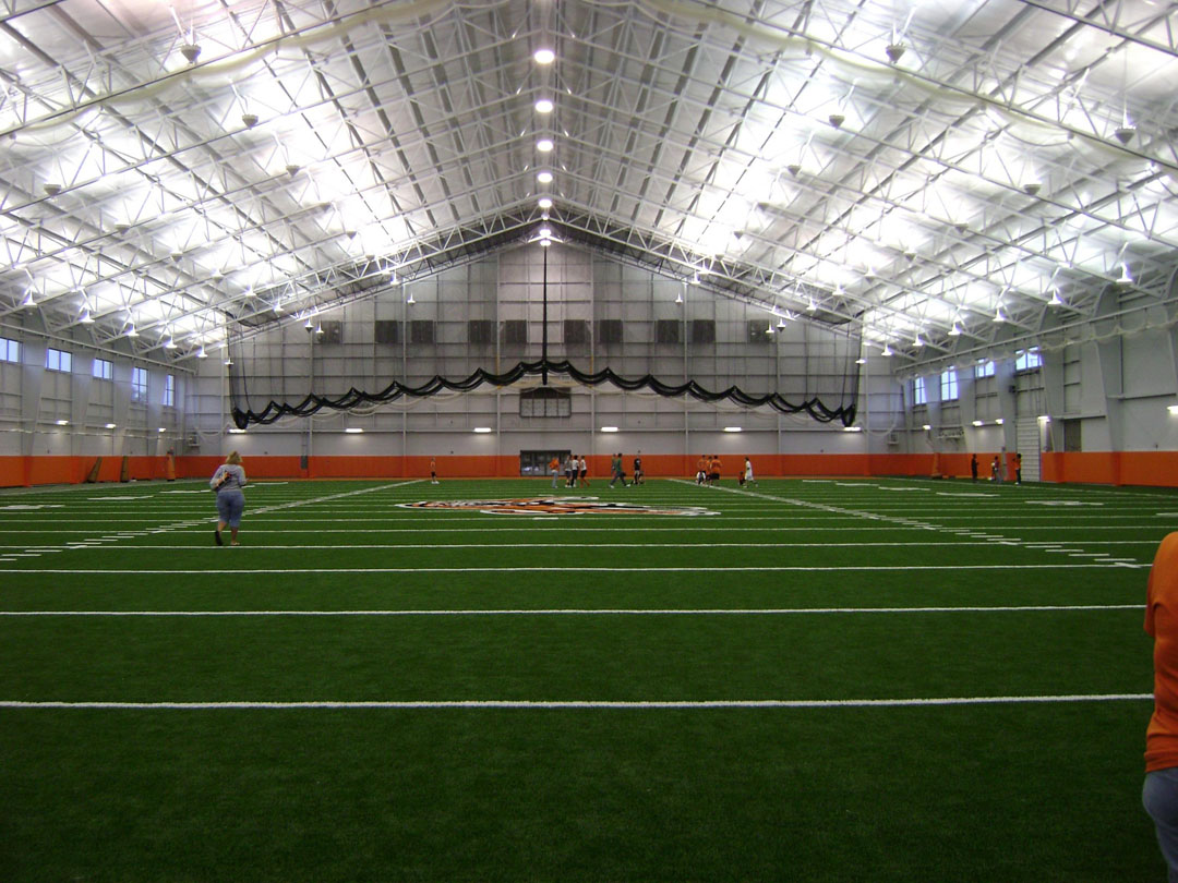Paul David Athletic Training Facility interior football field