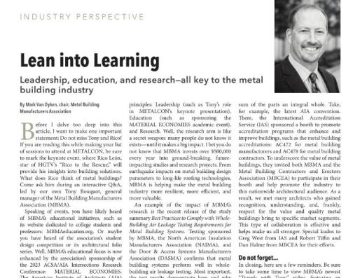 MCN Chairman Column October